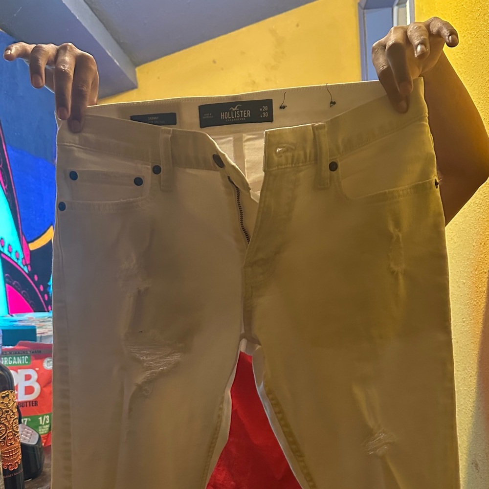 Hollister Men's white Skinny Jeans